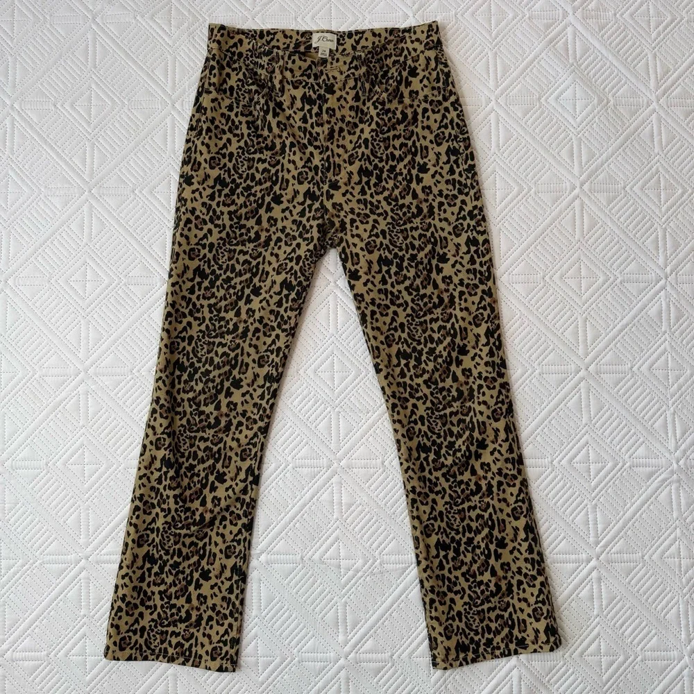 J. Crew Kick Out Crop Leopard Print Pants Size 28